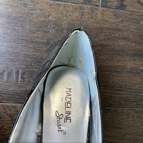 Madeline Stuart Size 6 Black Open Toed 4 Inch High Heels - Picture 8 of 13